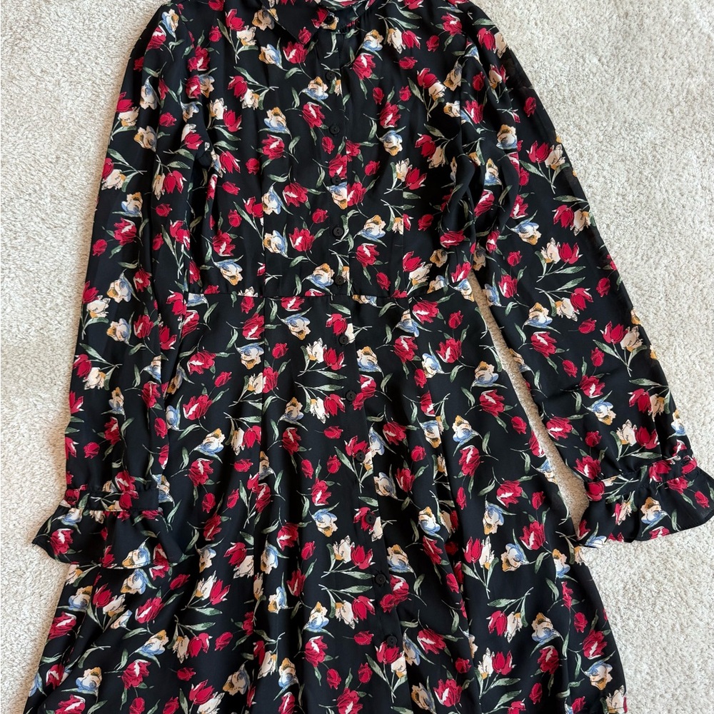 Forever 21 Black and Red Floral Mini Dress
